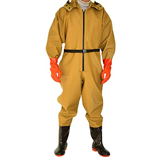 XBSXP PVC Wathose Ganzkörper– Wathosen für Herren mit Stiefeln - zum Fliegenfischen, Entenjagd, Überschwemmung im Notfall – 100% wasserdicht,A,37 von XBSXP