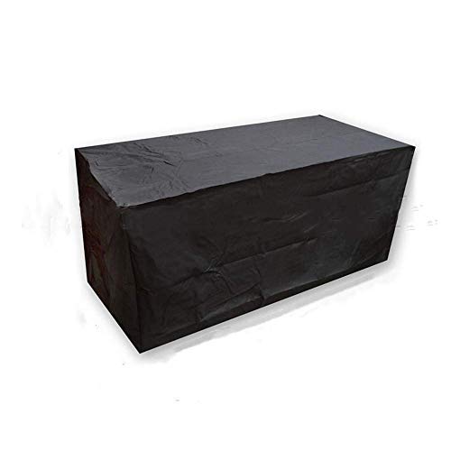 XBSXP Schutzhülle für Gartenmöbel im Freien, 210D, winddicht, wasserdicht, atmungsaktiv, Oxford, rechteckig, rund, Schwarz (170 x 94 x 70 cm) von XBSXP