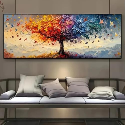 XBTYKPB Große Bilder mit Lebensbaum-Motiv, Leinwand-Kunstdruck und Poster, geometrische Küche, klassische Wanddekoration für Wohnzimmer, 45 x 135 cm, mit Rahmen XBTYKPB Große Bilder mit Lebensbaum-Motiv, Leinwand-Kunstdruck und Poster, geometrische Küche, klassische Wanddekoration für Wohnzimmer, 45 x 135 cm, mit Rahmen von XBTYKPB