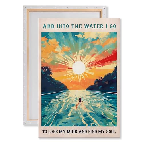 Poster "Into The Water I Go To Lose My Mind And Find My Soul", Leinwand-Kunstdruck, Sonnenaufgang, Sonnenuntergang, abstrakte Wandkunst, abstrakte Landschaftsmalerei, inspirierende Landschaftsbilder Poster "Into The Water I Go To Lose My Mind And Find My Soul", Leinwand-Kunstdruck, Sonnenaufgang, Sonnenuntergang, abstrakte Wandkunst, abstrakte Landschaftsmalerei, inspirierende Landschaftsbilder von XBUMHOAL