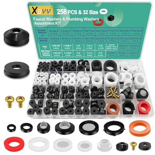 XBVV 32 Größe 258 PC Wasserhahn und Sanitär Gummi Unterlegscheiben Sortiment Kit für verschiedene Gartenschlauch Ventil Spigot Adapter Splitter Outdoor Wasserhahn Bibb Dichtung Reparatur XBVV 32 Größe 258 PC Wasserhahn und Sanitär Gummi Unterlegscheiben Sortiment Kit für verschiedene Gartenschlauch Ventil Spigot Adapter Splitter Outdoor Wasserhahn Bibb Dichtung Reparatur von XBVV