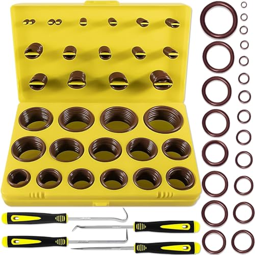 XBVV 386 PCS 30 Größen metrische Viton O-Ring Sortiment Kit für verschiedene Chemikalien, Zylinder, Hydraulik, Automobil-und Sanitär-Druck Waschmaschine O-Ring-Reparaturen von XBVV
