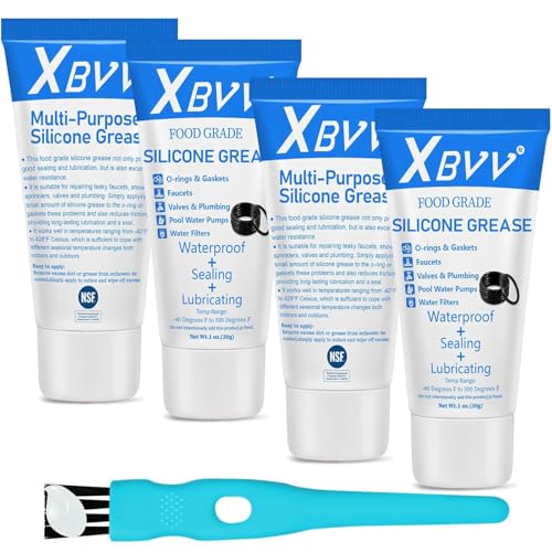 XBVV Lebensmittelqualität Silikonfett Schmiermittel für Klempner Wasserhahn Ventil Pool Filter O-Ringe Kit 4-Pack 1 oz Tuben XBVV Lebensmittelqualität Silikonfett Schmiermittel für Klempner Wasserhahn Ventil Pool Filter O-Ringe Kit 4-Pack 1 oz Tuben von XBVV
