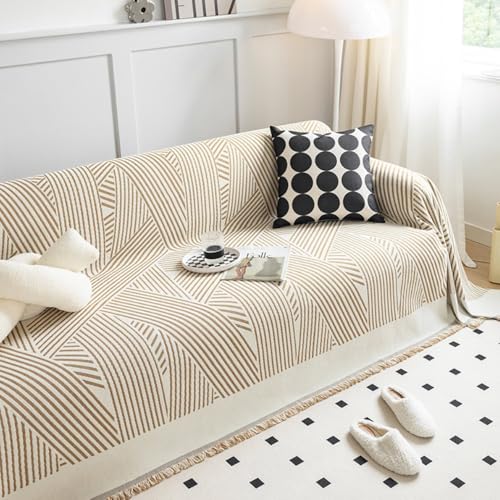 XBYZWM Hunde-Couch-Bezug, Chenille, wendbar, Couchschutz, Sektionalsofabezug, Bohemian-Dekor für Sofa (einfache Linien, Größe XL: 180,3 x 340,4 cm) von XBYZWM
