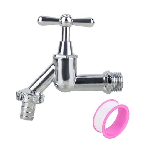 XCDMJ 1/2 Zoll Wasserhahn Garten Messing Kugelhahn Aussen Frostsicher Auslaufhahn mit 1 Schlauchanschlüsse Mit 1x Rollendichtband,Wasserhahn Aussen Für Garten,Aus Messing Rost von XCDMJ