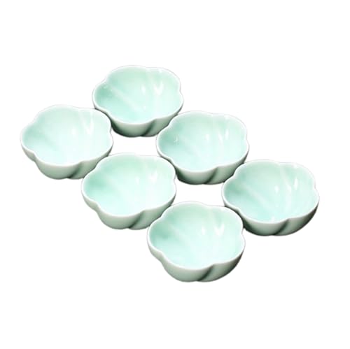 XCHJY 6 Sets Chinese Ceramic Cups Fisch Cups blau und weiß Teekanne Kleine Porzellan-Teeschale Teetasse Teaset Zubehör Getränk Trinkgefäße (Color : Z6pcs 60ml) von XCHJY