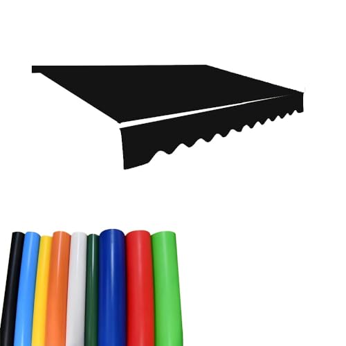 Hochleistungs-Ersatzstoff für einziehbare Markisen – wasserdichte Sonnenschutz-Überdachung für Terrasse und Schaufenster, 3 m x 2 m (9,8 x 6,5 Fuß) – Schwarz von XCHSXYL