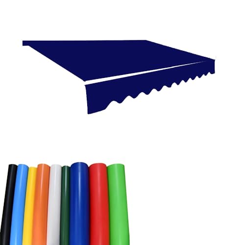 XCHSXYL Ersatzstoff für einziehbare Markisen – strapazierfähige, wasserdichte PVC-Sonnenschutzüberdachung für Terrasse und Schaufenster (Dunkelblau, 4 m x 3 m) von XCHSXYL