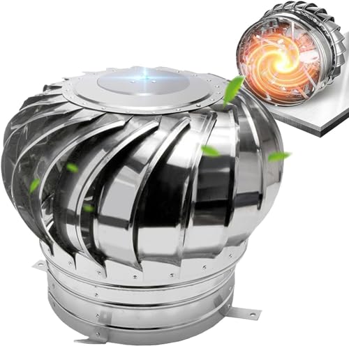 XCHSXYL Rotierende Imney-Abluftkappe Imney-Spinner-Abluftkappe Imney-Spinner-Abluftkappe Rotierende Kappe Lüftungsrohr Edelstahl 304 Wasserdicht Anti-Aging Für Wohnabzug Fabrikdachbelüftung von XCHSXYL