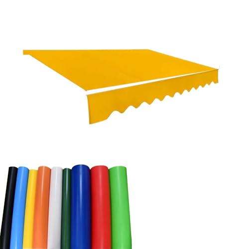 XCHSXYL Strapazierfähiger PVC-Ersatzstoff für einziehbare Markisen – wasserdichte Sonnenschutz-Überdachung für Terrasse und Schaufenster (Gelb, 4 m x 2 m/13 x 6,5 Fuß) von XCHSXYL