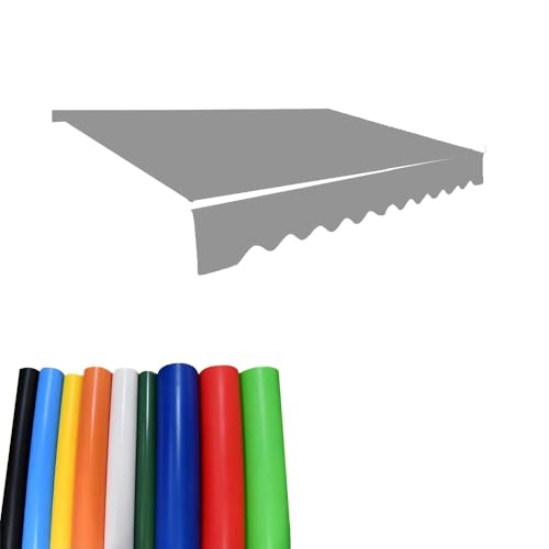 XCHSXYL Strapazierfähiger PVC-Markisen-Ersatzstoff – 3 m x 2 m, einziehbare Sonnenschutz-Überdachung, wasserdichter Grauer Terrassen-Sonnenschutz für Schaufenster und den Außenbe von XCHSXYL