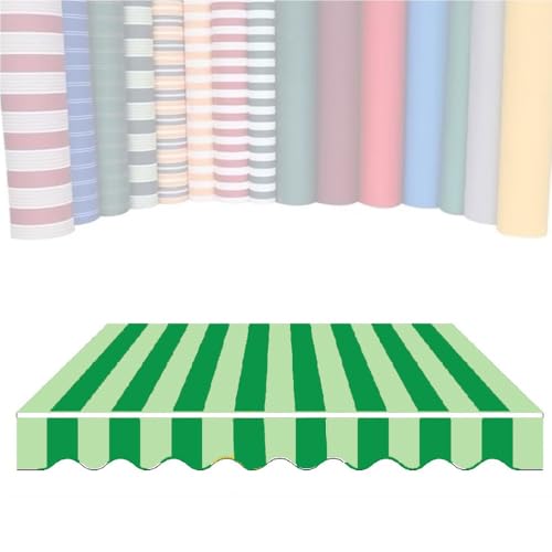 XCHSXYL Wasserdichter Ersatzstoff für einziehbare Markisen, 3,0 x 2,4 m, 3,6 x 3,0 m, 3,5 x 3,0 m, gestreifte Oberabdeckung für manuelle Markisen, strapazierfähiger Überdachungss von XCHSXYL
