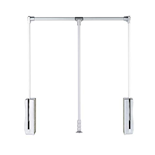 XCJJ Wardrobe Lifting Clothes Rail Pull down Retractable Hanger Suitable for Bedroom Closet, Bearing Weight 30Kg,Silver,890-1210mm von XCJJ