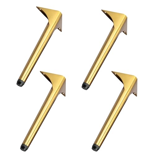 4 Möbelfüße aus Edelstahl, Tischbeine aus Metall, Schrankfüße, Möbelbeine Höhenverstellbar, geeignet für Schlafsofas und Schreibtische Schrauben im Lieferumfang enthalten (golden,38cm/15.1in) von XCKJYDCDB
