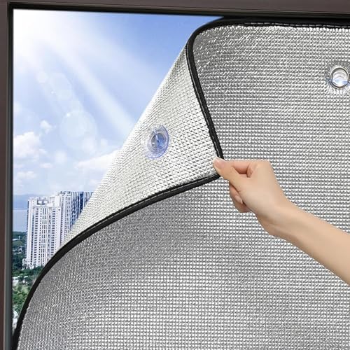 Reflektierende Dachfenster Wärmedämmung Sonnenschutzfolie Isolierfolie Thermofolie Reflexionsplatte für Fenster mit Saugnapf Verdunkelungsfolie (80x120cm/31x47in) von XCKJYDCDB