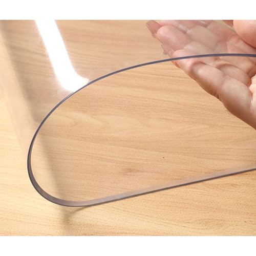 Tischschutz 1,5 mm transparent wasserdicht Tischtuch, Tischtuchschutz, abwaschbar, transparente Schutzfolie, Tischtuchschutzfolie, aus glasklarem PVC - Rechteck (1.5mm,100x220cm/39.4x86.6in) von XCKJYDCDB