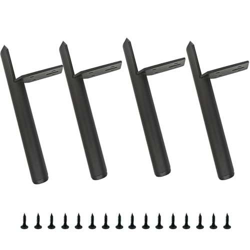 XCKJYDCDB 18cm/7.1 inch Schwarze Metall-Möbelfüße, DIY Metall-Tischfüße, können bis zu 800kg tragen, geeignet für Sofa/Tatami/TV-Schrank etc. (Black,18 cm) von XCKJYDCDB