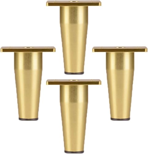 XCKJYDCDB 4 Stück Gold Möbelbeine, Schrankfüße Aluminiumlegierung Küchenfüße Sofafüße Metall Tischbeine Möbel Füße Arbeitsplatte Bar TV Schreibtischbeine (8 cm) von XCKJYDCDB
