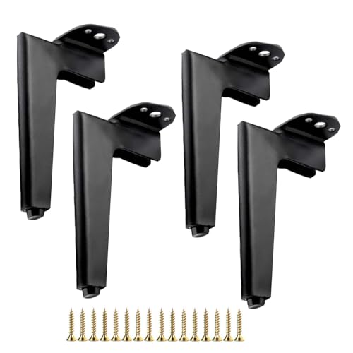 XCKJYDCDB 4 Stück Möbelfüße, Metall-Schrankfüße 15 cm, Kommodenfüße, Sofafüße, Möbelfüße, Tischfüße für Couchtische, Sideboards, mit Schrauben + Anti-Rutsch + geräuschlose Schalter (Black,15cm) von XCKJYDCDB