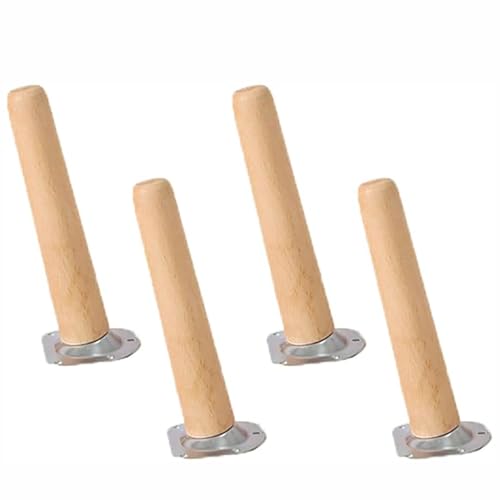 XCKJYDCDB 4 Stück Möbelfüße Holz Möbelbeine Massiv Tapezierend Verstellbare Schwere Möbelfüße mit Montageplattenschrauben (10cm) (5cm) von XCKJYDCDB