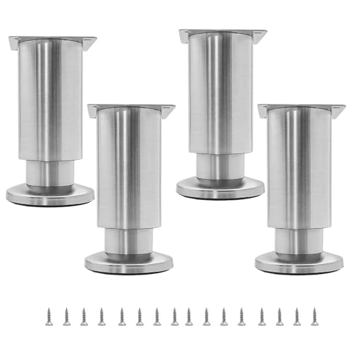 XCKJYDCDB Verstellbare Tischfüße Edelstahl-Metall-Schrankfüße 180mm (4er Set) Möbelhöhenverstellung Schrankfüße Sofafüße Möbelfüße Bettfüße (15cm) von XCKJYDCDB