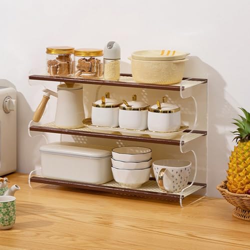 XCLOOZGL 2-4 Etage Gewürzregal Stehend, Küchenregal Arbeitsplatte Spice Rack Rattan-Flechtwerk Kaffeebar Kaffee Organizer Kosmetikregal Ausstellungsregal Für Küche Badezimmer,Braun,50 * 18 * 36cm XCLOOZGL 2-4 Etage Gewürzregal Stehend, Küchenregal Arbeitsplatte Spice Rack Rattan-Flechtwerk Kaffeebar Kaffee Organizer Kosmetikregal Ausstellungsregal Für Küche Badezimmer,Braun,50 * 18 * 36cm von XCLOOZGL