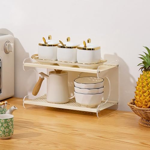XCLOOZGL 2-4 Etage Gewürzregal Stehend, Küchenregal Arbeitsplatte Spice Rack Rattan-Flechtwerk Kaffeebar Kaffee Organizer Kosmetikregal Ausstellungsregal Für Küche Badezimmer,Cream,34 * 18 * 20cm XCLOOZGL 2-4 Etage Gewürzregal Stehend, Küchenregal Arbeitsplatte Spice Rack Rattan-Flechtwerk Kaffeebar Kaffee Organizer Kosmetikregal Ausstellungsregal Für Küche Badezimmer,Cream,34 * 18 * 20cm von XCLOOZGL