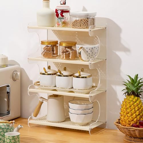 XCLOOZGL 2-4 Etage Gewürzregal Stehend, Küchenregal Arbeitsplatte Spice Rack Rattan-Flechtwerk Kaffeebar Kaffee Organizer Kosmetikregal Ausstellungsregal Für Küche Badezimmer,Cream,34 * 18 * 51cm XCLOOZGL 2-4 Etage Gewürzregal Stehend, Küchenregal Arbeitsplatte Spice Rack Rattan-Flechtwerk Kaffeebar Kaffee Organizer Kosmetikregal Ausstellungsregal Für Küche Badezimmer,Cream,34 * 18 * 51cm von XCLOOZGL