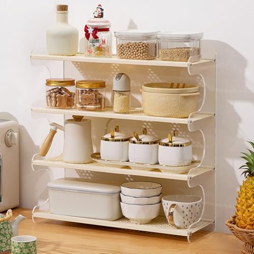 XCLOOZGL 2-4 Etage Gewürzregal Stehend, Küchenregal Arbeitsplatte Spice Rack Rattan-Flechtwerk Kaffeebar Kaffee Organizer Kosmetikregal Ausstellungsregal Für Küche Badezimmer,Cream,50 * 18 * 51cm XCLOOZGL 2-4 Etage Gewürzregal Stehend, Küchenregal Arbeitsplatte Spice Rack Rattan-Flechtwerk Kaffeebar Kaffee Organizer Kosmetikregal Ausstellungsregal Für Küche Badezimmer,Cream,50 * 18 * 51cm von XCLOOZGL