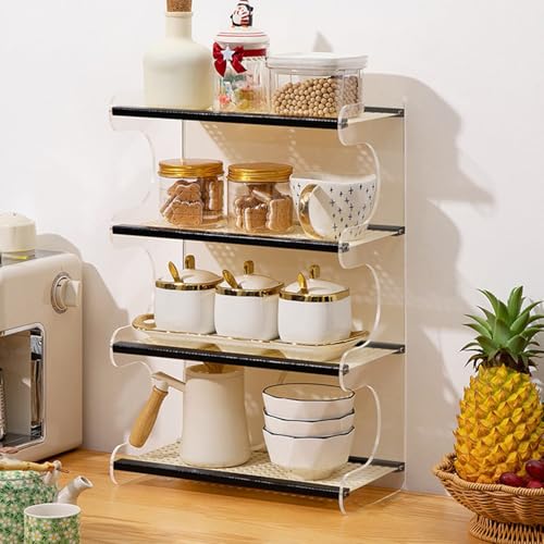 XCLOOZGL 2-4 Etage Gewürzregal Stehend, Küchenregal Arbeitsplatte Spice Rack Rattan-Flechtwerk Kaffeebar Kaffee Organizer Kosmetikregal Ausstellungsregal Für Küche Badezimmer,Schwarz,34 * 18 * 51cm XCLOOZGL 2-4 Etage Gewürzregal Stehend, Küchenregal Arbeitsplatte Spice Rack Rattan-Flechtwerk Kaffeebar Kaffee Organizer Kosmetikregal Ausstellungsregal Für Küche Badezimmer,Schwarz,34 * 18 * 51cm von XCLOOZGL