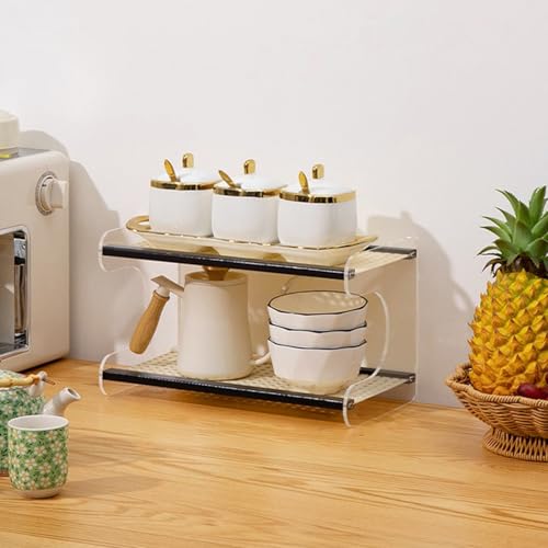 XCLOOZGL 2-4 Etage Gewürzregal Stehend, Küchenregal Arbeitsplatte Spice Rack Rattan-Flechtwerk Kaffeebar Kaffee Organizer Kosmetikregal Ausstellungsregal Für Küche Badezimmer,Schwarz,34 * 18 * 20cm XCLOOZGL 2-4 Etage Gewürzregal Stehend, Küchenregal Arbeitsplatte Spice Rack Rattan-Flechtwerk Kaffeebar Kaffee Organizer Kosmetikregal Ausstellungsregal Für Küche Badezimmer,Schwarz,34 * 18 * 20cm von XCLOOZGL