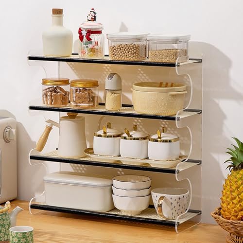 XCLOOZGL 2-4 Etage Gewürzregal Stehend, Küchenregal Arbeitsplatte Spice Rack Rattan-Flechtwerk Kaffeebar Kaffee Organizer Kosmetikregal Ausstellungsregal Für Küche Badezimmer,Schwarz,50 * 18 * 51cm XCLOOZGL 2-4 Etage Gewürzregal Stehend, Küchenregal Arbeitsplatte Spice Rack Rattan-Flechtwerk Kaffeebar Kaffee Organizer Kosmetikregal Ausstellungsregal Für Küche Badezimmer,Schwarz,50 * 18 * 51cm von XCLOOZGL