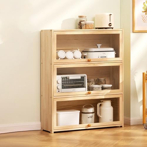 XCLOOZGL Bambus Küchen-Sideboard Moderner Buffetschrank Küchenmöbel Aus Holz Anrichte Badezimmermöbel Aufbewahrungsschrank Mit Glastür Für Küche Esszimmer Wohnzimmer,80 * 28 * 101cm XCLOOZGL Bambus Küchen-Sideboard Moderner Buffetschrank Küchenmöbel Aus Holz Anrichte Badezimmermöbel Aufbewahrungsschrank Mit Glastür Für Küche Esszimmer Wohnzimmer,80 * 28 * 101cm von XCLOOZGL