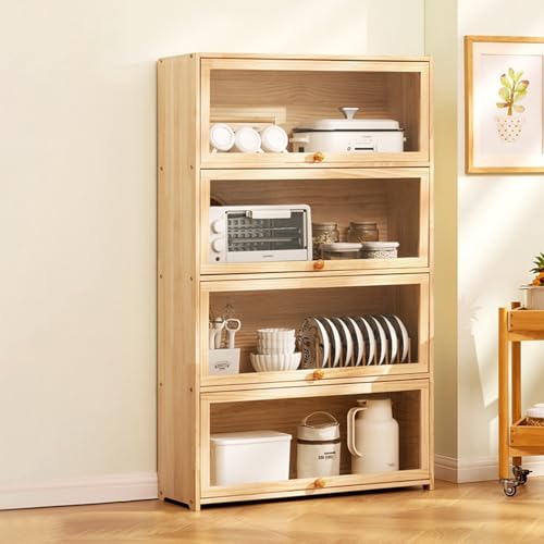 XCLOOZGL Bambus Küchen-Sideboard Moderner Buffetschrank Küchenmöbel Aus Holz Anrichte Badezimmermöbel Aufbewahrungsschrank Mit Glastür Für Küche Esszimmer Wohnzimmer,80 * 28 * 133cm XCLOOZGL Bambus Küchen-Sideboard Moderner Buffetschrank Küchenmöbel Aus Holz Anrichte Badezimmermöbel Aufbewahrungsschrank Mit Glastür Für Küche Esszimmer Wohnzimmer,80 * 28 * 133cm von XCLOOZGL