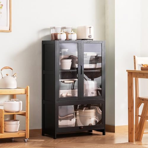 XCLOOZGL Bambus Küchen-Sideboard Moderner Küchenschrank Aufbewahrungsschrank Mit Glastür Anrichte Badezimmermöbel Buffetschrank Für Esszimmer Wohnzimmer,A,65 * 32 * 106cm XCLOOZGL Bambus Küchen-Sideboard Moderner Küchenschrank Aufbewahrungsschrank Mit Glastür Anrichte Badezimmermöbel Buffetschrank Für Esszimmer Wohnzimmer,A,65 * 32 * 106cm von XCLOOZGL
