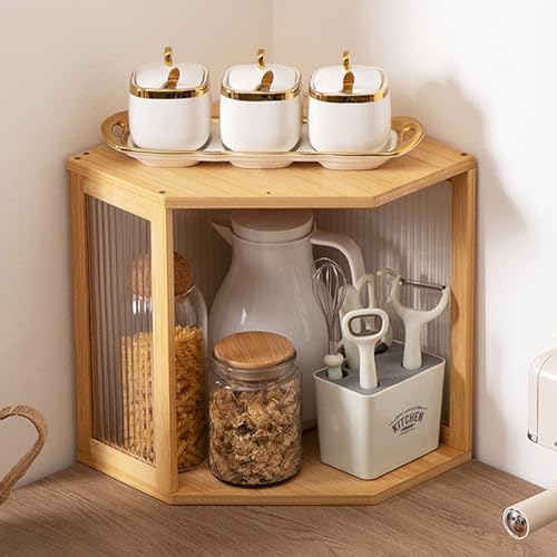 XCLOOZGL Kücheneckregal Bambus Eckbrotkasten Platzsparende Kleiner Sideboard Stapelbar Küchengewürzregal Spice Rack Aufbewahrungsregal Für Küche Kaffeebar Wohnzimmer,Pinea,42 * 30 * 35cm XCLOOZGL Kücheneckregal Bambus Eckbrotkasten Platzsparende Kleiner Sideboard Stapelbar Küchengewürzregal Spice Rack Aufbewahrungsregal Für Küche Kaffeebar Wohnzimmer,Pinea,42 * 30 * 35cm von XCLOOZGL