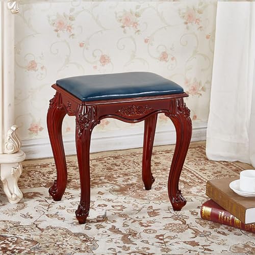 XCLOOZGL Quadratische FußStüTze Aus Kunstleder Moderner Gepolsterter Sitz Niedriger FußHocker Vintage-FußHocker Aus Geschnitztem Holz Schuhwechselhocker FüR Wohnzimmer Schlafzimm,Blau,36 * 25 * 43cm XCLOOZGL Quadratische FußStüTze Aus Kunstleder Moderner Gepolsterter Sitz Niedriger FußHocker Vintage-FußHocker Aus Geschnitztem Holz Schuhwechselhocker FüR Wohnzimmer Schlafzimm,Blau,36 * 25 * 43cm von XCLOOZGL