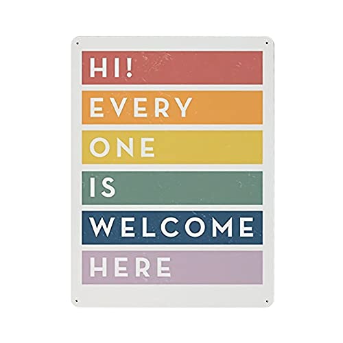 XCNGG Hallo jeder ist willkommen hier hängendes Poster Retro Wandkunstdrucke Home Bar Wanddekor Metallschild Poster 40x30cm (16x12in) von XCNGG