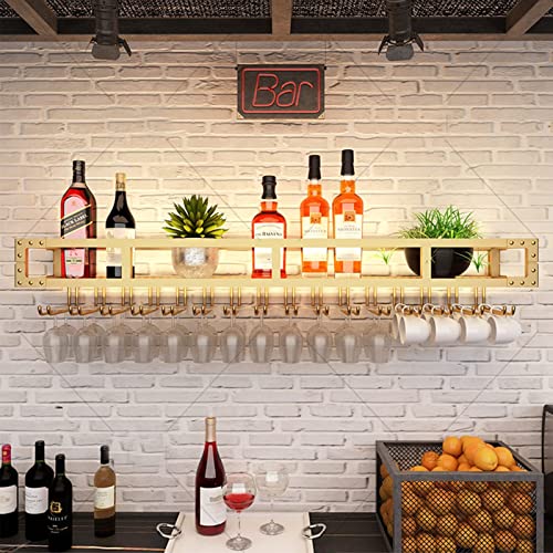 Schwimmende Barregale – an der Wand montierte Weinregale, umgekehrtes Weinglasregal, multifunktionaler Flaschenhalter aus Eisen, einfaches hängendes Kelchregal, Weinregal-Ausstellungsständer von XCPHGFM