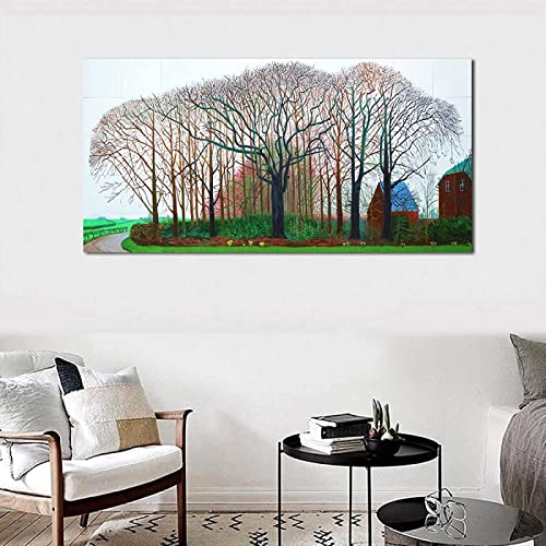 XCPORA David Hockney Poster Ländliche Landschaft Malerei David Hockney Drucke David Hockney Leinwand Wandkunst David Hockney Bild für Wohnkultur 60x90cm Kein Rahmen von XCPORA