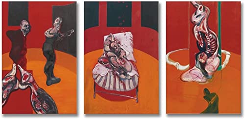 XCPORA Francis Bacon Poster Retro Leinwand Malerei Francis Bacon Wandkunst Francis Bacon Drucke Francis Bacon Bild für Haus Wanddekor 40x60cmx3 Kein Rahmen von XCPORA