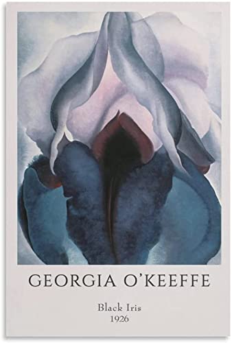 XCPORA Georgia O'keeffe Poster Schwarz Iris Kunstdrucke Georgia O'keeffe Wandkunst Francis Bacon Leinwand Malerei für Wanddekor Bild 50x70cmx1 Kein Rahmen von XCPORA