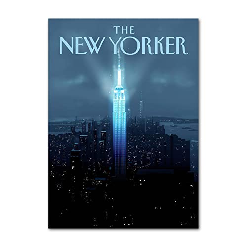 XCPORA New Yorker Magazin Poster Illustration Wandkunst New Yorker Drucke New Yorker Magazin Leinwandmalerei für Zuhause Wanddekoration Bild 40x60cm Kein Rahmen von XCPORA