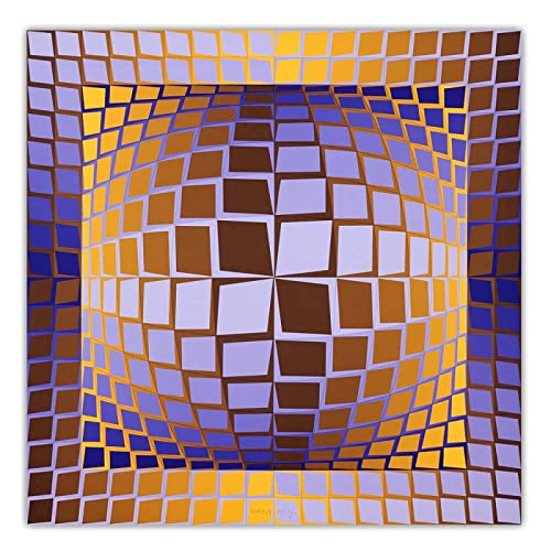 XCPORA Victor Vasarely Poster Optische visuelle Malerei Victor Vasarely Leinwand Wandkunst Victor Vasarely Prinrs für Home Wanddekoration Bild 50x50cm Kein Rahmen von XCPORA