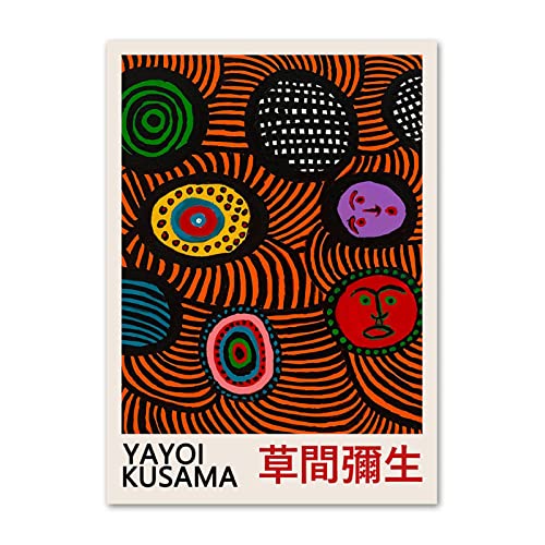 XCPORA Yayoi Kusama Bunte Polka Dots Poster Abstrakte Wandkunst Yayoi Kusama Drucke Yayoi Kusama Leinwandmalerei für Wohnkultur Bild 40x60cm Kein Rahmen von XCPORA