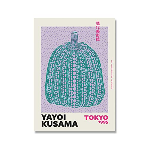 XCPORA Yayoi Kusama Poster Moderne Kürbis Wandkunst Yayoi Kusama Leinwand Malerei Yayoi Kusama Kürbis Drucke für Home Wanddekoration Bild 50x70cm Kein Rahmen von XCPORA