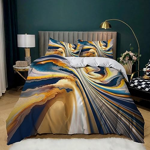 XCQHZYQ Bettwäsche 155x220 cm Abstraktes Muster, Bettbezug 3teilig Weiche Allergiker Microfaser Bettwäsche-Sets, Deckenbezug mit Reißverschluss und 2 Kissenbezüge 80x80cm von XCQHZYQ