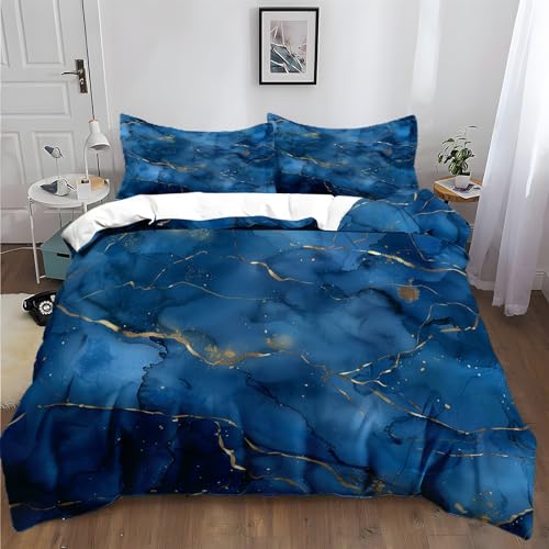 XCQHZYQ Bettwäsche 155x220 cm Marmor Abstraktes Muster Blau 3D Effekt Bettwäsche Set Polyester Baumwolle Modern Bettbezug mit Reißverschluss und Kissenbezug 80x80cm XCQHZYQ Bettwäsche 155x220 cm Marmor Abstraktes Muster Blau 3D Effekt Bettwäsche Set Polyester Baumwolle Modern Bettbezug mit Reißverschluss und Kissenbezug 80x80cm von XCQHZYQ