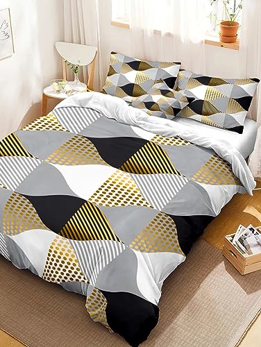 XCQHZYQ Bettwäsche 180x200 cm Geometrische Muster 3 Teilig Bettbezug Bettwäsche-Sets Knitterfrei Weich Mikrofaser mit 2 mal Kissenbezüge 80x80 cm, mit Reißverschluss XCQHZYQ Bettwäsche 180x200 cm Geometrische Muster 3 Teilig Bettbezug Bettwäsche-Sets Knitterfrei Weich Mikrofaser mit 2 mal Kissenbezüge 80x80 cm, mit Reißverschluss von XCQHZYQ