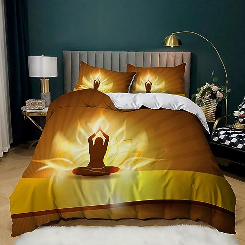 XCQHZYQ Bettwäsche 180x200 cm Goldene Meditation Bettbezug, Weich Bequem Bettwäsche-Sets für Teenager Erwachsene, Mikrofaser Bettdeckenbezug mit 2 Kopfkissenbezug 80x80 cm XCQHZYQ Bettwäsche 180x200 cm Goldene Meditation Bettbezug, Weich Bequem Bettwäsche-Sets für Teenager Erwachsene, Mikrofaser Bettdeckenbezug mit 2 Kopfkissenbezug 80x80 cm von XCQHZYQ